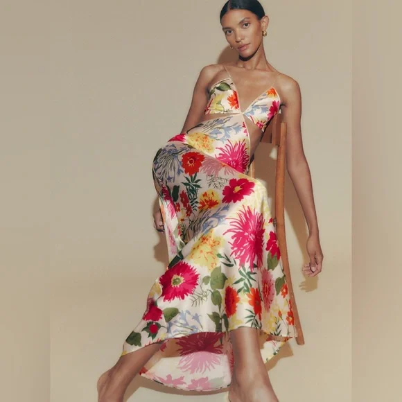 Reformation Poppies Silk Floral Maxi Dress - Picture 2 of 3